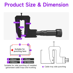 [Throat Depth 77mm] 5220 Cordless Puncher for Side Hole Punching of Electrical Wire Ducts & Galvanized Cable Trays,DEJIN MASTER,[Throat Depth 77mm] 5220 Cordless Puncher for Side Hole Punching of Electrical Wire Ducts & Galvanized Cable Trays