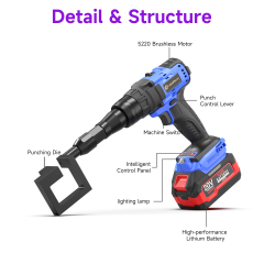 [Throat Depth 43mm] 5220 Cordless Puncher for Riveting of Partition & Ceiling Keels,DEJIN MASTER,[Throat Depth 43mm] 5220 Cordless Puncher for Riveting of Partition & Ceiling Keels