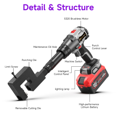 [Throat Depth 40mm] 5320 Cordless Puncher for Hole Punching of Angle Iron & Metal Water Tanks,DEJIN MASTER,[Throat Depth 40mm] 5320 Cordless Puncher for Hole Punching of Angle Iron & Metal Water Tanks