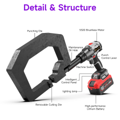 [Throat Depth 160mm] 5320 Cordless Puncher for Hole Punching of Highway Guardrails,DEJIN MASTER,[Throat Depth 160mm] 5320 Cordless Puncher for Hole Punching of Highway Guardrails