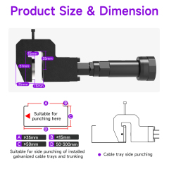 [Throat Depth 35mm] 5220 Cordless Puncher for Side Hole Punching of Electrical Wire Ducts & Galvanized Cable Trays,DEJIN MASTER,[Throat Depth 35mm] 5220 Cordless Puncher for Side Hole Punching of Electrical Wire Ducts & Galvanized Cable Trays