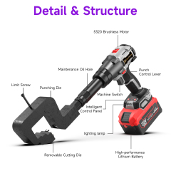 [Throat Depth 60mm] 5320 Cordless Puncher for Side & Bottom Hole Punching of C-Sections / Purlins,DEJIN MASTER,[Throat Depth 60mm] 5320 Cordless Puncher for Side & Bottom Hole Punching of C-Sections / Purlins