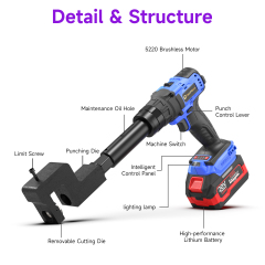 [Throat Depth 35mm] 5220 Cordless Puncher for Side Hole Punching of U‑Sections / PV Brackets,DEJIN MASTER,[Throat Depth 35mm] 5220 Cordless Puncher for Side Hole Punching of U‑Sections / PV Brackets