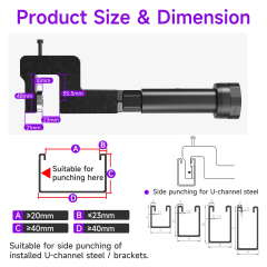 [Throat Depth 35.5mm] 5320 Cordless Puncher for Side Hole Punching of U‑Sections / PV Brackets,DEJIN MASTER,[Throat Depth 35.5mm] 5320 Cordless Puncher for Side Hole Punching of U‑Sections / PV Brackets
