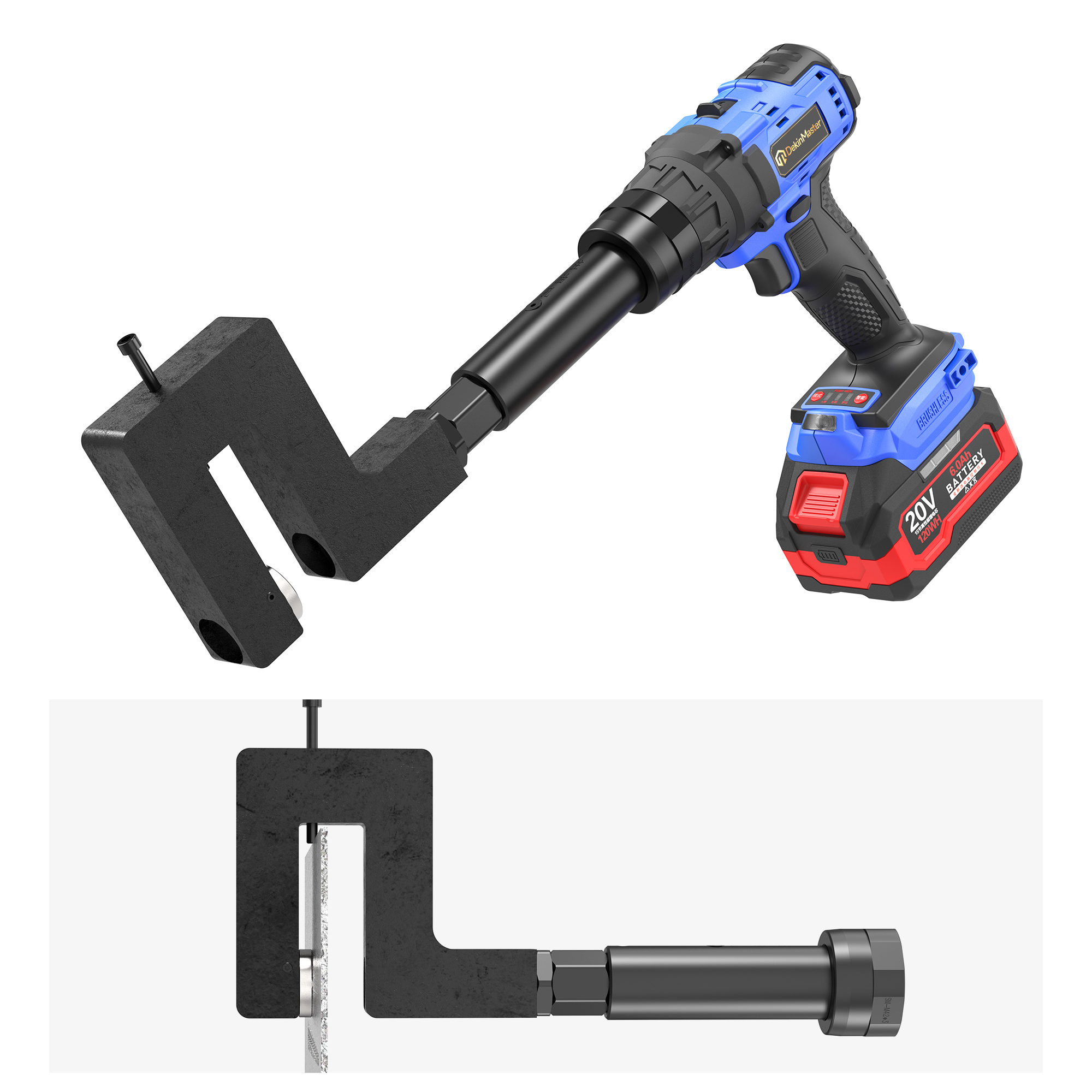 [Throat Depth 70mm] 5220 Cordless Puncher for Punching Various Plates Such as Iron, Copper, Steel and Aluminum,DEJIN MASTER,[Throat Depth 70mm] 5220 Cordless Puncher for Punching Various Plates Such as Iron, Copper, Steel and Aluminum
