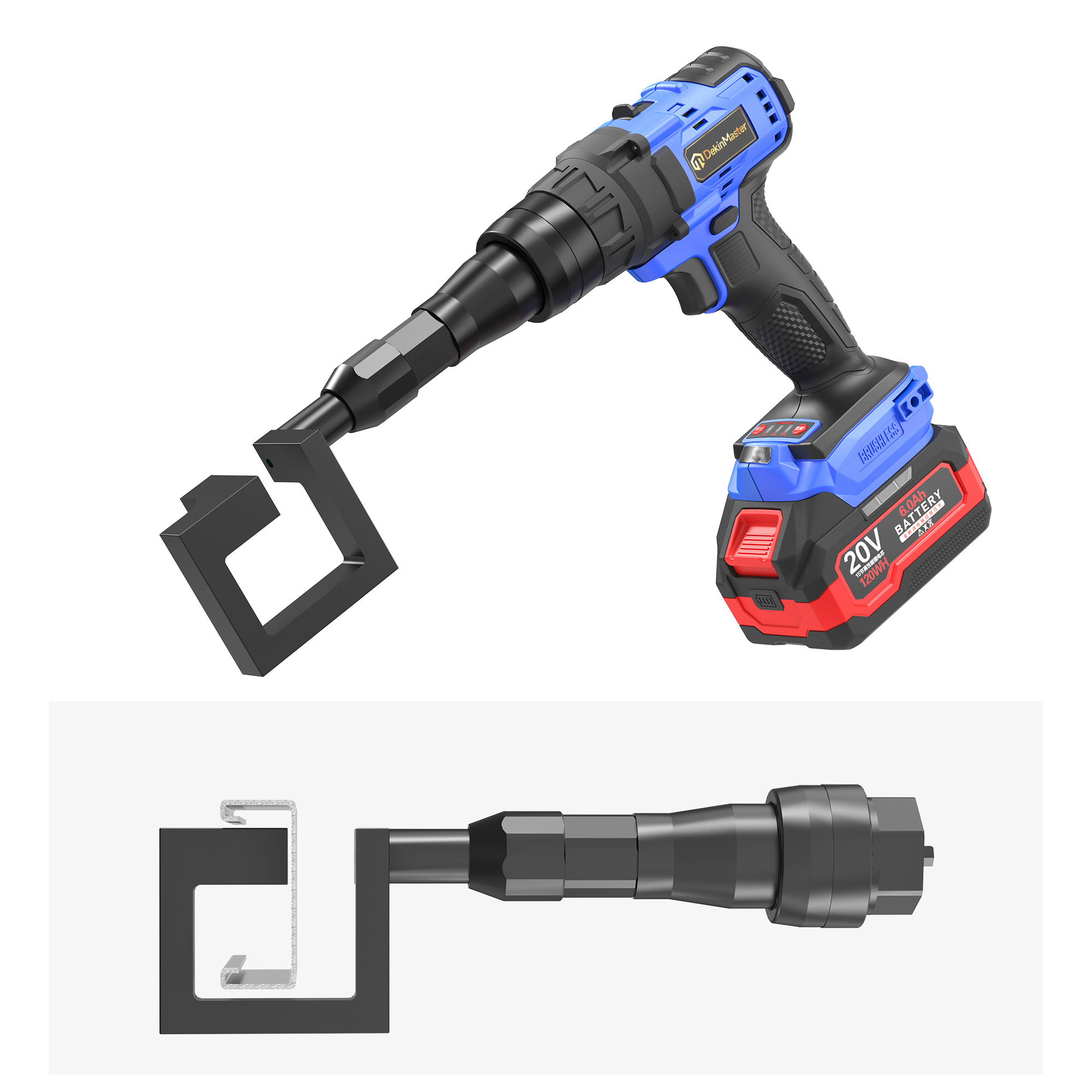 [Throat Depth 43mm] 5220 Cordless Puncher for Riveting of Partition & Ceiling Keels,DEJIN MASTER,[Throat Depth 43mm] 5220 Cordless Puncher for Riveting of Partition & Ceiling Keels