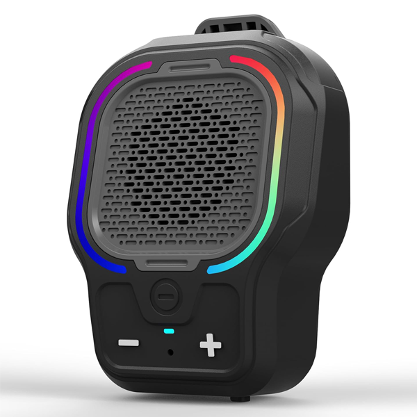 Wearable Bluetooth Speaker, Magnetic Clip-on Wireless Portable Speaker with 3 Light Modes, 10H Playtime, Built-in Mic Hands-Free Mini Loud Speaker, Lightweight for Jobsite Outdoor Work Commute Gift