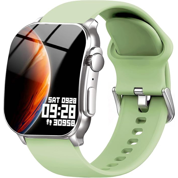 Smart Watch, 2.01" AMOLED Curved Display Fitness Tracker with Answer/Make Calls, Fitness Watch with Fitness and Sleep Trackers, Heart Rate Monitor, Always-On Display, Water Resistant, for Android iOS