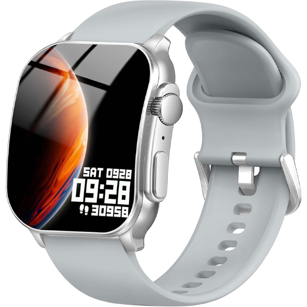 Smart Watch, 2.01" AMOLED Curved Display Fitness Tracker with Answer/Make Calls, Fitness Watch with Fitness and Sleep Trackers, Heart Rate Monitor, Always-On Display, Water Resistant, for Android iOS
