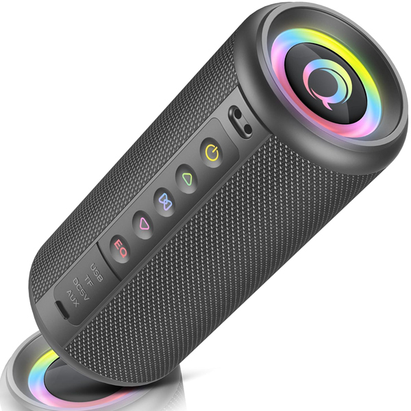 Portable Bluetooth Speaker, 2026 Bluetooth 5.4 Wireless Speaker with 20W HD Loud Stereo Sound, 20H Playtime, LED Lights, IP7, TWS Pairing, Built-in Mic, for Outdoor, Home, Beach, Party, Gift