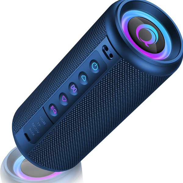 Portable Bluetooth Speaker, 2026 Bluetooth 5.4 Wireless Speaker with 20W HD Loud Stereo Sound, 20H Playtime, LED Lights, IP7, TWS Pairing, Built-in Mic, for Outdoor, Home, Beach, Party, Gift