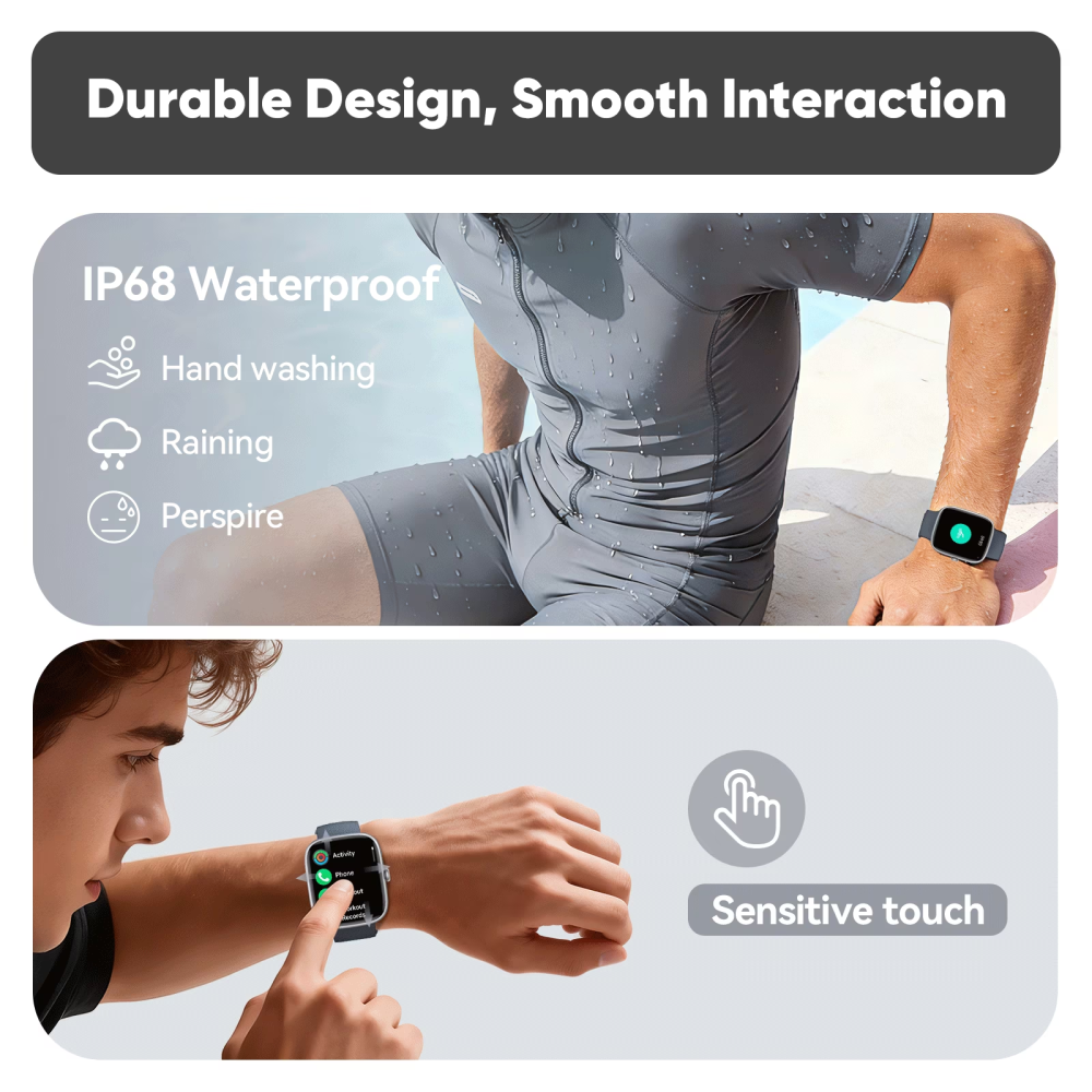 Smart Watches for Men Women (Answer/Make Calls), 1.83" Touchscreen Fitness Watch with 110+ Sport Modes, Fitness Tracker, IP68 Waterproof Smartwatch for Android Ios Blue