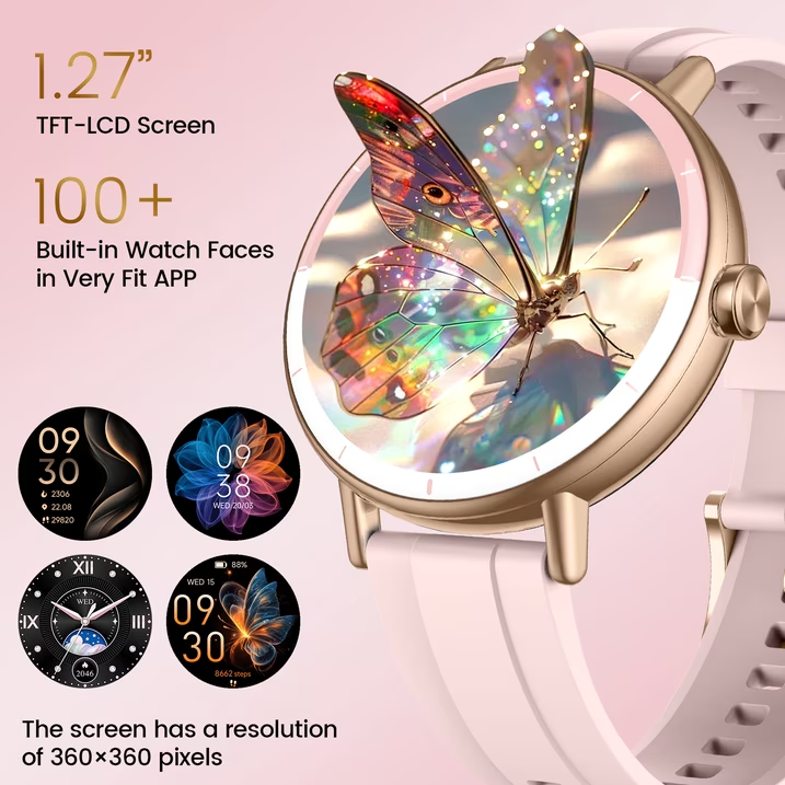 Smart Watches for Women, 1.27" HD Touchscreen Fitness Tracker with Bluetooth Calls,  100+ Sport Modes Ladies Smart Watch, IP68 Waterproof Smartwatch Compatible IOS/Android
