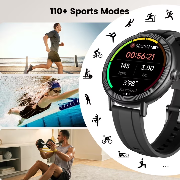 2026 Cillso Smart Watch Fits for Android and iPhone, 1.27" Vibrant HD Display Smartwatch for Men with Bluetooth Call, IP68 Waterproof Fitness Activity Tracker, Ideal Gift, Black