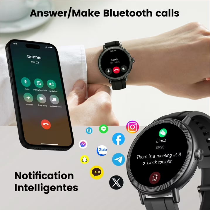 2026 Cillso Smart Watch Fits for Android and iPhone, 1.27" Vibrant HD Display Smartwatch for Men with Bluetooth Call, IP68 Waterproof Fitness Activity Tracker, Ideal Gift, Black
