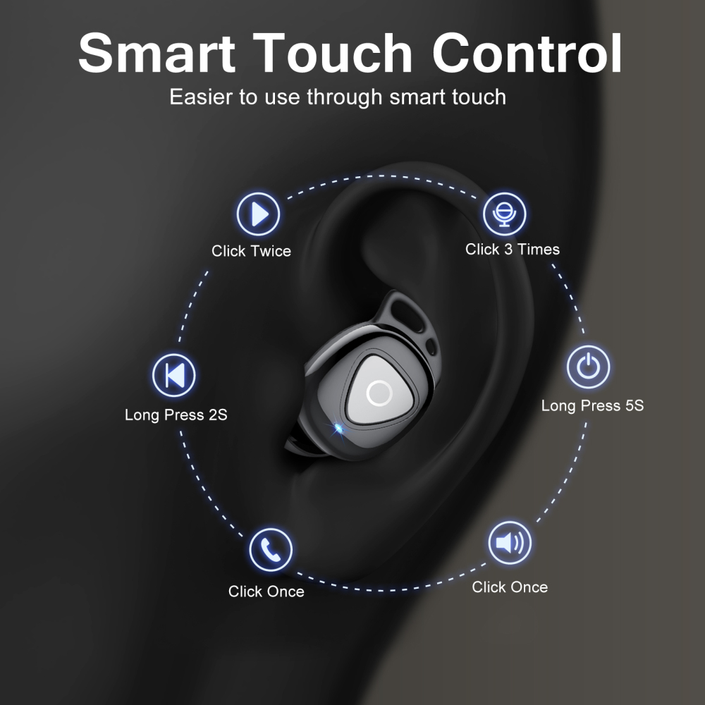 Wireless Earbuds, Bluetooth 5.4 Earphones in Ear with 4 ENC Noise Cancelling Mic, Mini Ear buds with 40H Playtime Hi-Fi Deep Bass, IP7 Waterproof Dual LED for Android and IOS, USB-C, for Gifts Black