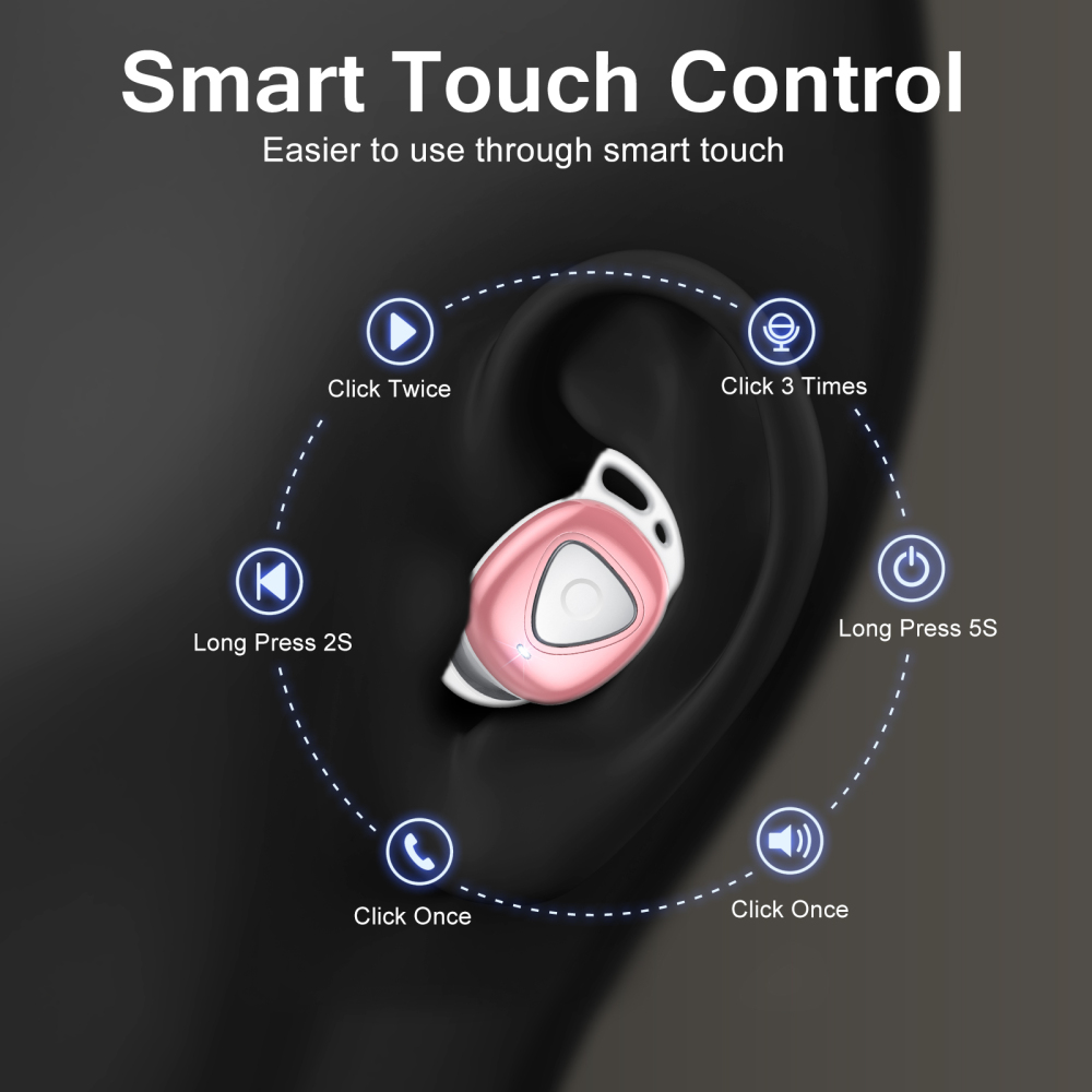 Wireless Earbuds, Bluetooth 5.4 Earphones in Ear with 4 ENC Noise Cancelling Mic, Mini Ear buds with 40H Playtime Hi-Fi Deep Bass, IP7 Waterproof Dual LED for Android and IOS, USB-C, for Gifts Pink