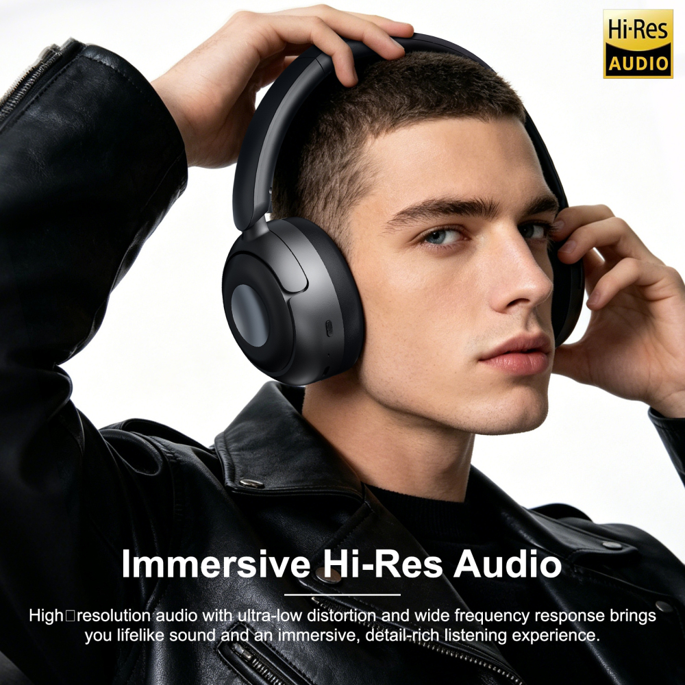 Cillso Hybrid Active Noise Cancelling Headphones, Bluetooth 5.4 Wireless Over Ear Headphones with 70H Playtime, 6-Mic ENC Clear Calls, Hi-Res Audio, Memory Foam Ear Cups for Travel, Home Office