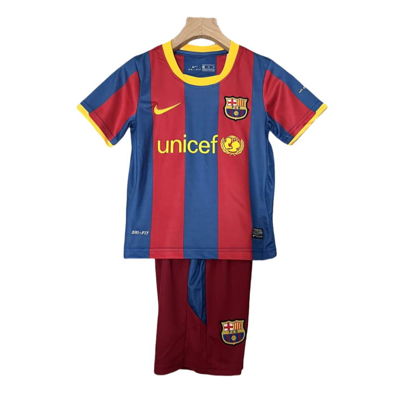 10-11 Barcelona Home Retro Kids Kit Football Jersey
