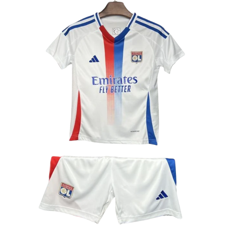 24-25 Olympique Lyonnais Home Kids Kit Jersey+Shorts