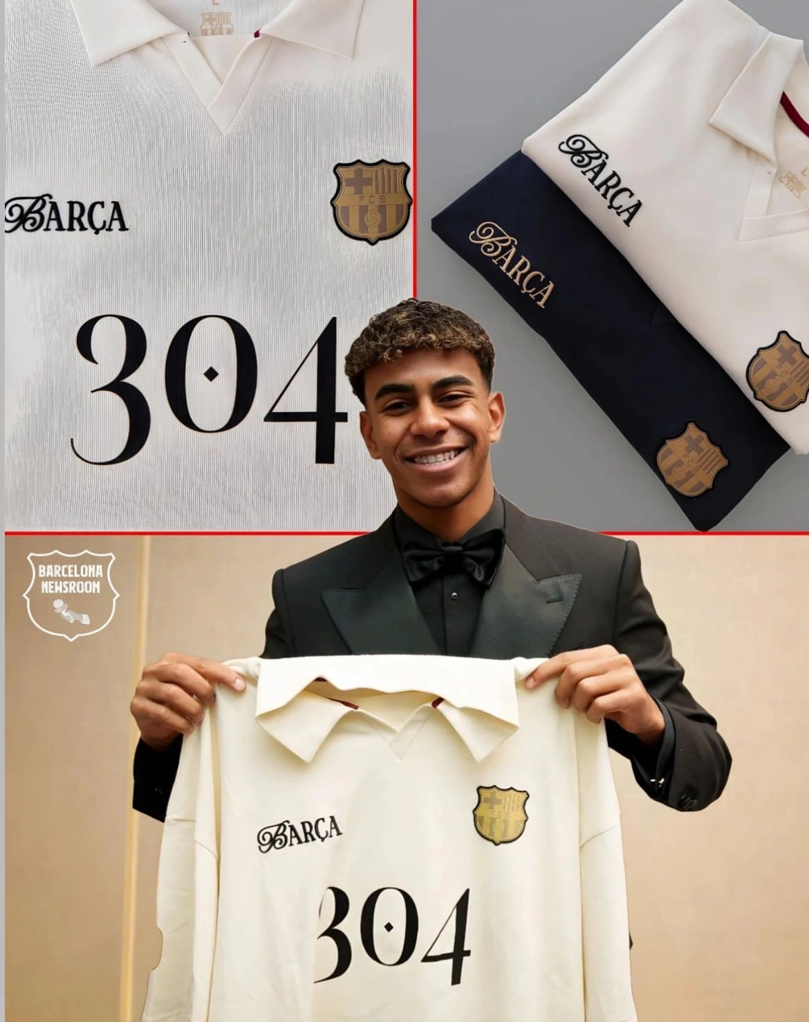 Barcelona Lamin Yamal commemorative white 304 POLO Shirt 24-25