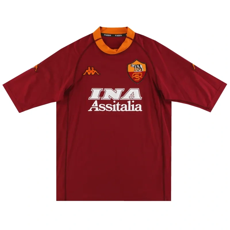 Serie A Roma Club Totti #10 Batistuta #18 Retro Jersey Home 2000-01