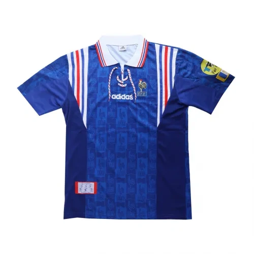 1996 France Retro Jersey Home Euro Cup