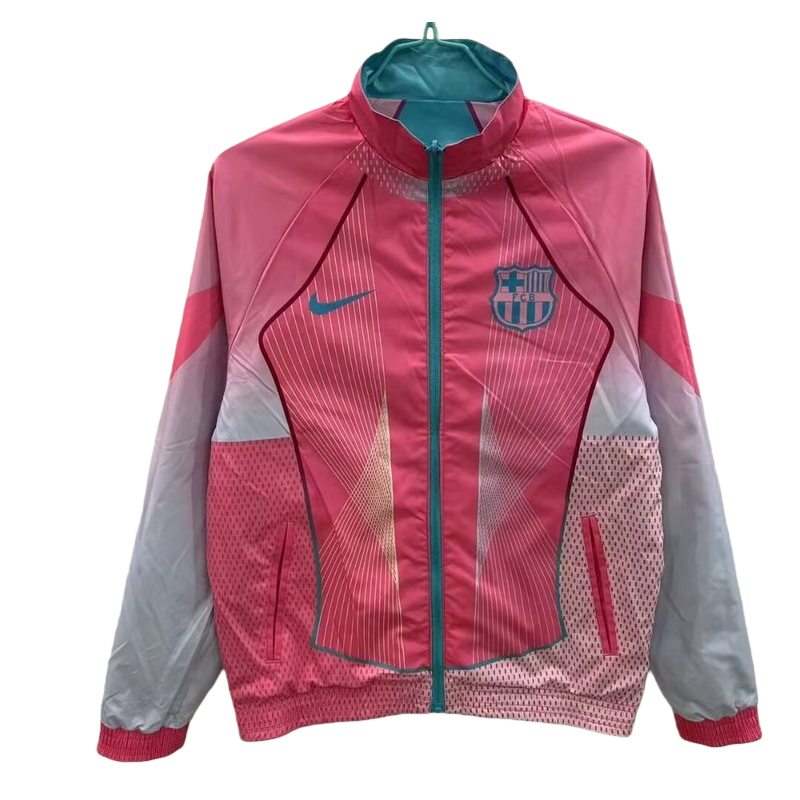 25-26 Barcelona Pink&Blue Training Windbreaker Double-Sided Jackets