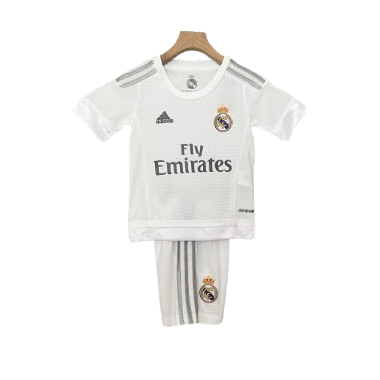 Real Madrid 15-16 Home Retro Kids Kits Children Sets Football Jersey