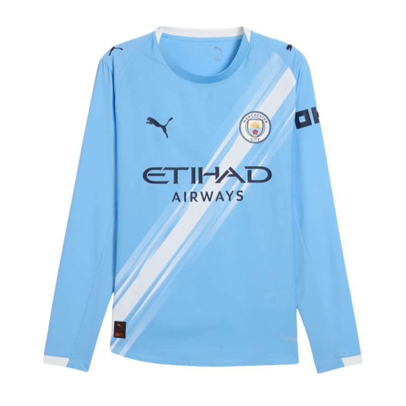 Manchester City Home Long Sleeve Football Shirt 2025-26 Fan Version