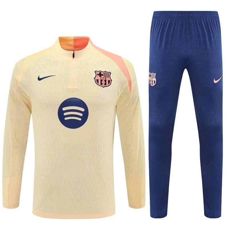 25-26 Barcelona Gold Training Kits Long Football Track suits