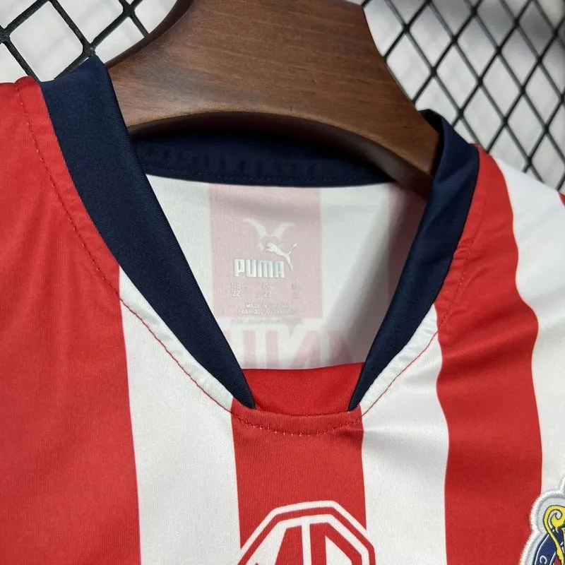 24-25 Chivas Home Soccer Kids kit Jersey+Shorts