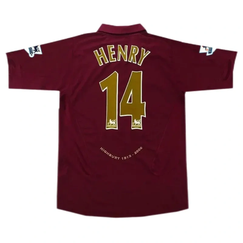 05-06 Arsenal Henry #14 Bergkamp #10 Pires #7 FABREGAS #15 Retro Jersey Home