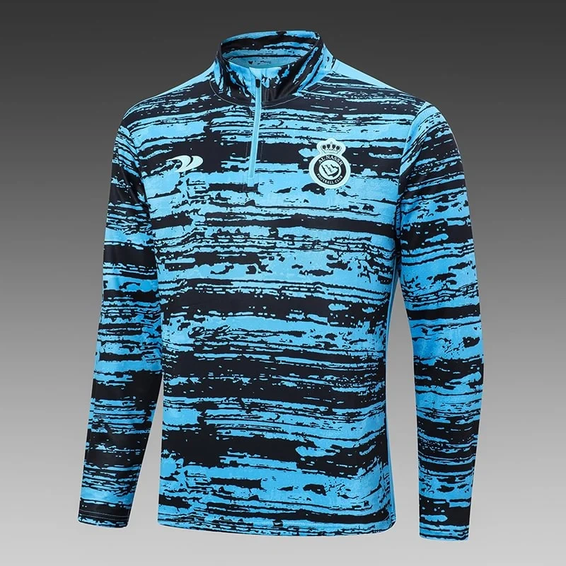 2024/2025 Al-Nassr Half-Pull Training Suit Blue Black Football Shirt