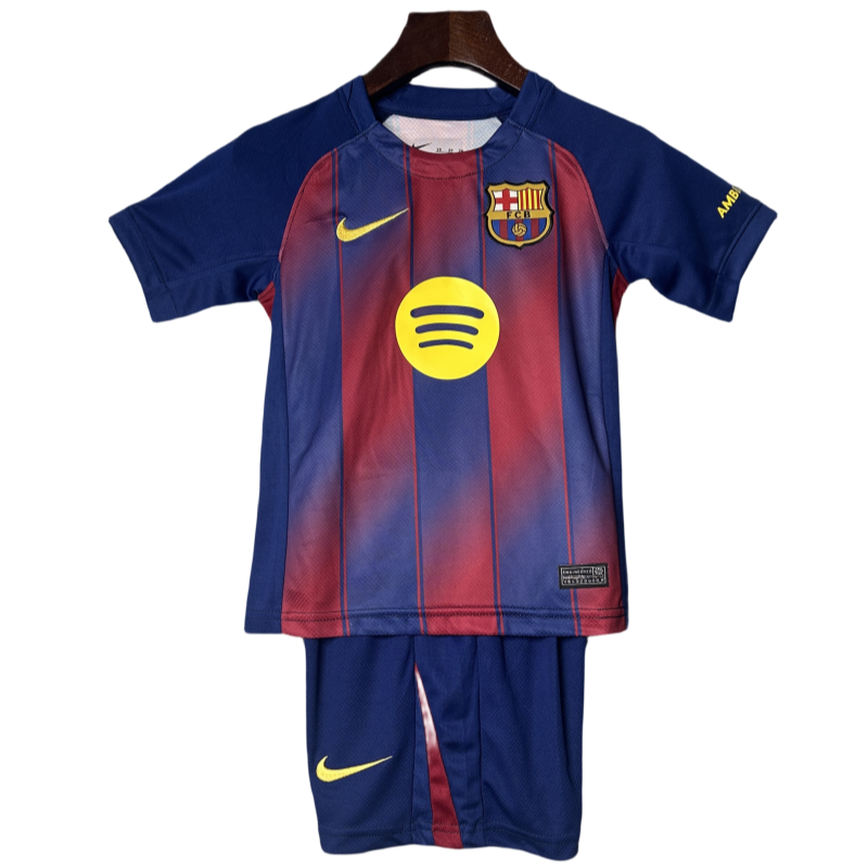 kids Barcelona Home Kits Jersey+Shorts 25-26
