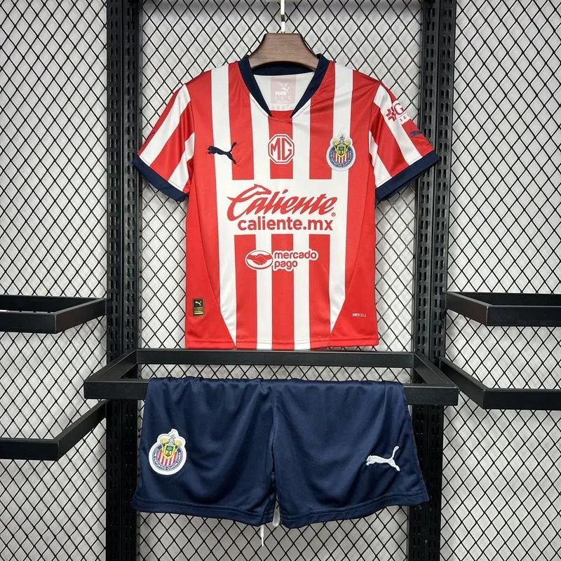 24-25 Chivas Home Soccer Kids kit Jersey+Shorts
