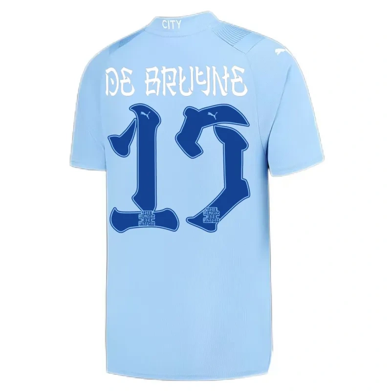 2023/24 Manchester City HAALAND #9 GREALISH #10 DE BRUYNE #17 STONES #5 J.ALVAREZ #19 FODEN #47 Japanese Tour Printing Home Jersey