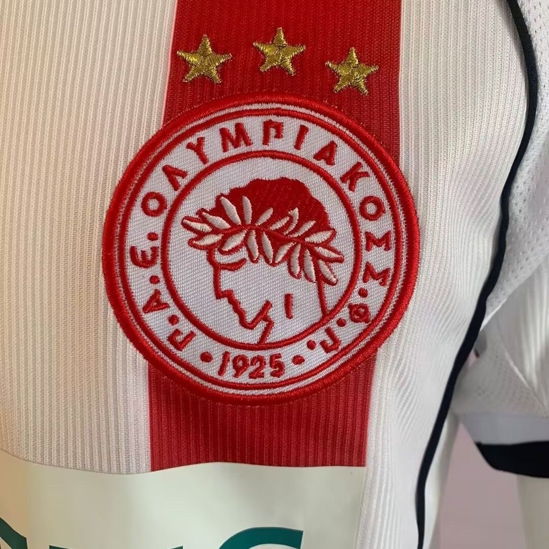 2001-2002 0lympiacos Home Retro Soccer Jersey