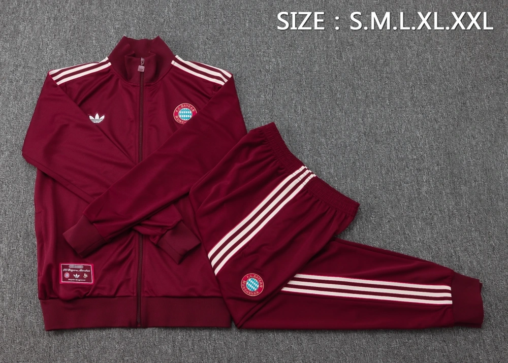 Bayern Munich Training Kit (jacket+Pants) jujube Red 2025-26