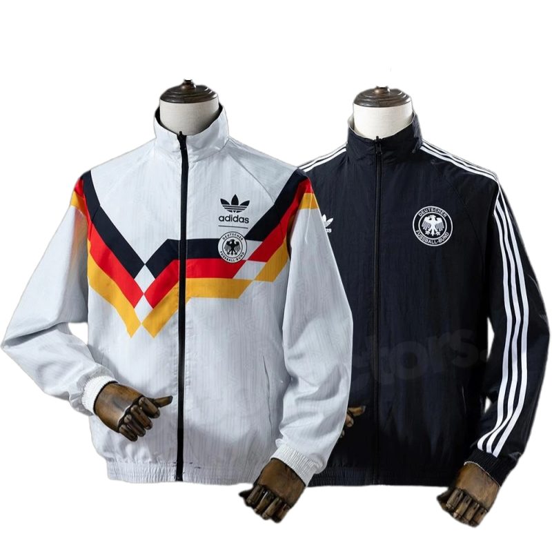 Germany Retro Reversible Double-Sides Windbreaker Jacket White&Black 1990