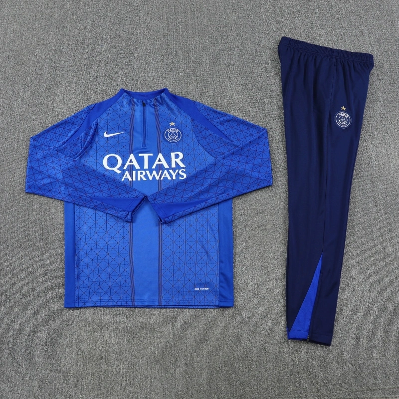 25-26 PSG Training Kit (Sweatshirt+Pants) Blue
