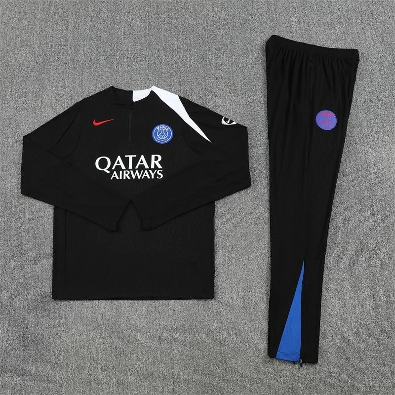 25-26 PSG Training Kit (Sweatshirt+Pants) Black