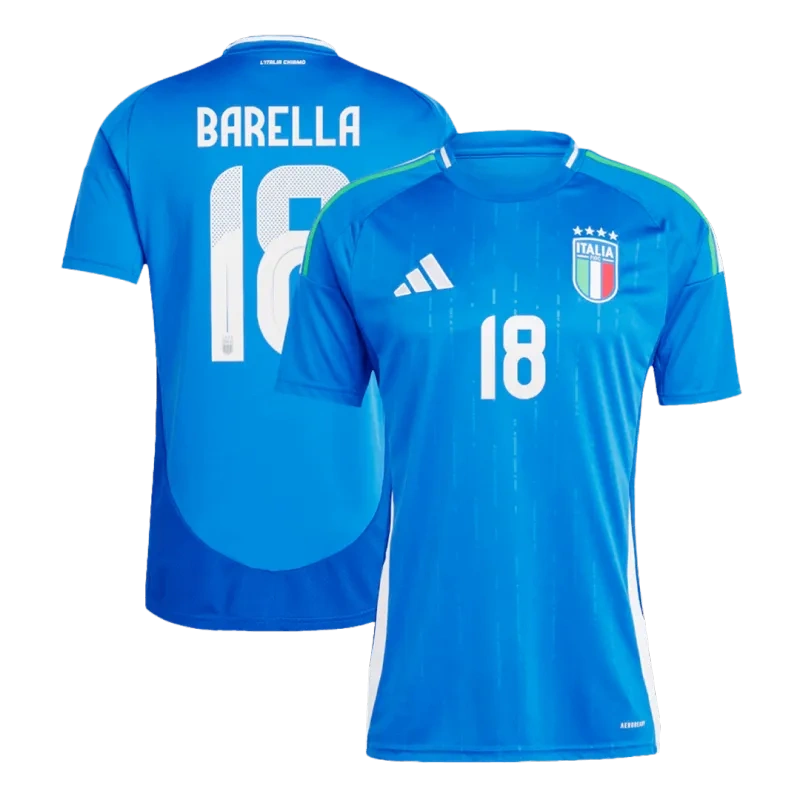 Italy Home Jersey CHIESA #14 BARELLA #18 DIMARCO #3 EURO 2024