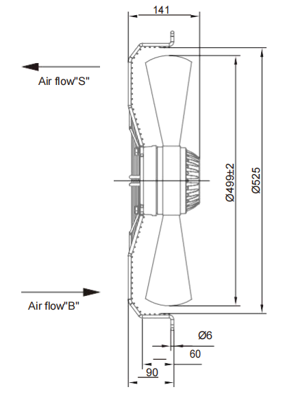 AC Axial Fans Φ500