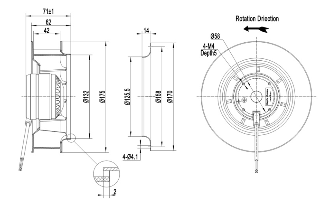 AC centrifugal fan  Φ175