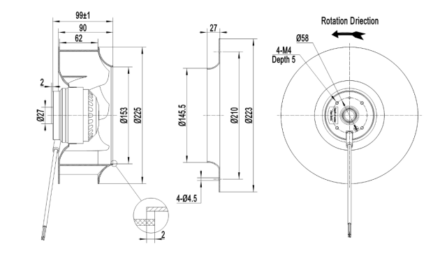 AC centrifugal fan  Φ220