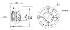 External Rotor Cylindrical Axial Flow Fan  Φ250