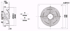 square outer rotor axial fan  Φ350