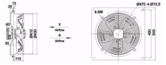 square outer rotor axial fan  Φ400