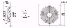 square outer rotor axial fan  Φ450
